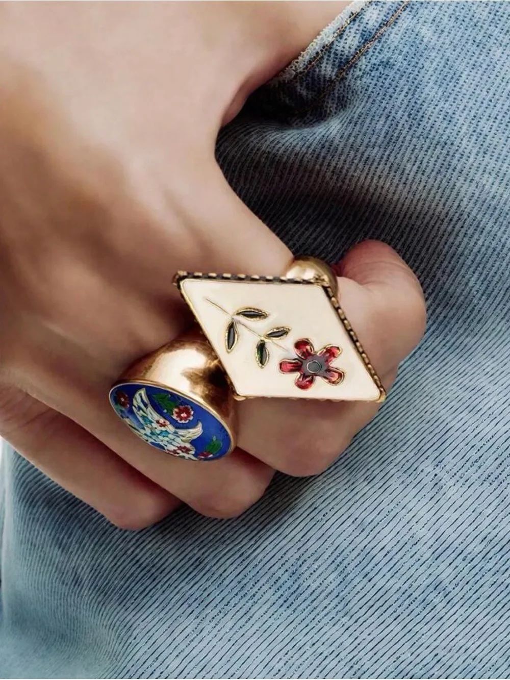 Enamel FloralβStatement Ring A2073